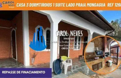 Casa isolada 3 dormitorios 1 suite edicula lado praia repasse mongagua