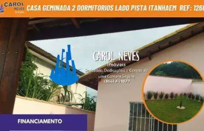 Casa terrea 2 dormitorios 1 suite lao pista financiamento itanhaem