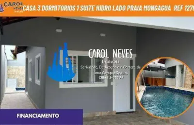 Casa 3 dormitórios 1 suite hidromassagem lado praia financiamento mongaguá