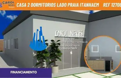 Casa 2 dormitorios 1 suite lado praia financiamento itanhaem