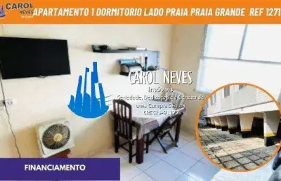 Apartamento 1 dormitorio lado praia financiamento bancario praia grande