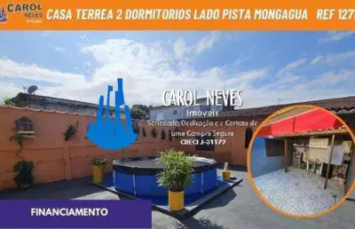 Casa 2 dormitorios churrasqueira lado pista financiamento mongagua