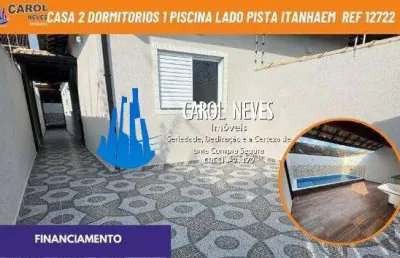 Casa 2 dormitorios 1 suite piscina lado praia financiamento itanhaem