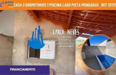 Casa 3 dormitorios 1 suite piscina lado pista financiamento mongagua