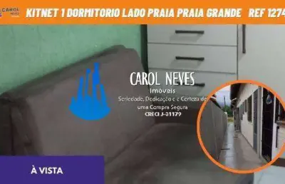 Kitnet 1 dormitorio lado praia a vista praia grande oportunidade