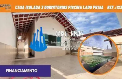 Casa isolada 3 dormitorios piscina lado praia financiamento imperador