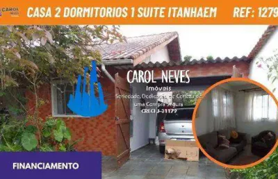 Casa 2 dormitorios 1 suite lado pista financiamento itanhaem