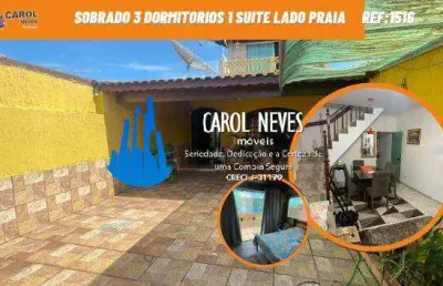 Sobrado 3 dormitorios 1 suite lado praia a vista florida mirim mongagua
