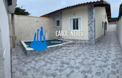 Casa nova 2 dormitórios suíte financiamento bancário piscina mongaguá