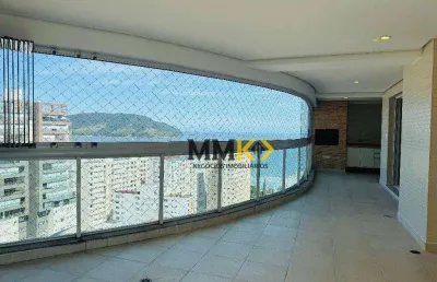 Cap ferrat, andar alto e vista mar com 4 dormitórios, 204 m² - venda por r$ 3.300.000 ou aluguel por r$ 18.000/mês - embaré - santos/sp