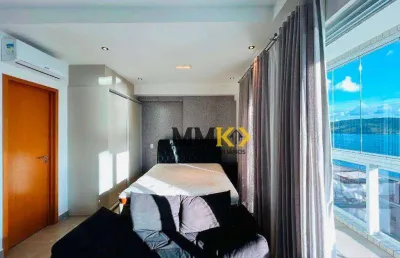 Apartamento vista mar no boqueirão, 1 dorm, 2 vagas e lazer completo