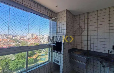 Apartamento com 3 dormitórios para alugar, 100 m² no aparecida - santos/sp