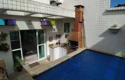 Cobertura com 3 dormitórios - bairro marapé - santos/sp