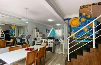 Sobrado em condomínio fechado com 3 dormitórios à venda, 135 m² por r$ 848.000 - vila são pedro - santo andré/sp