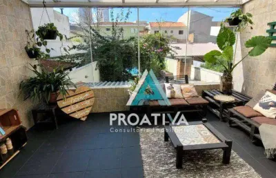 Sobrado com 3 dormitórios à venda, 225 m² - vila valparaíso - santo andré/sp