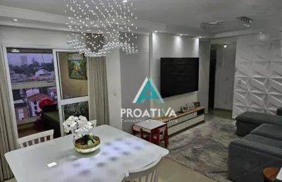 Apartamento com 3 dormitórios à venda, 82 m²- vila guiomar - santo andré/sp