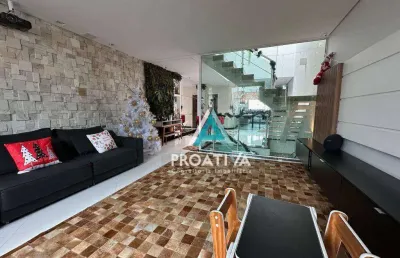 Sobrado com 3 dormitórios à venda, 250 m² - vila scarpelli - santo andré/sp