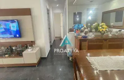 Apartamento com 3 dormitórios à venda, 88 m²  - jardim - santo andré/sp