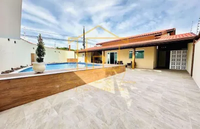 Casa para venda em itanhaém, parque augusto, 3 dormitórios, 2 suítes, 3 banheiros, 4 vagas