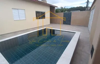 Casa para venda em itanhaém, jardim cibratel ii, 2 dormitórios, 1 suíte, 2 banheiros, 2 vagas