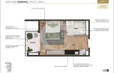 Apartamento com 1 quarto à venda na rua coronel sousa reis, --, vila zilda (tatuapé), são paulo, 26 m2 por r$ 320.000