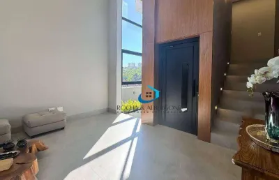 Casa alto padrão com elevador cond. bellevie decorada completa 4 suites gourmet integrado ao home e jantar linda vista piscina aquecida jardim