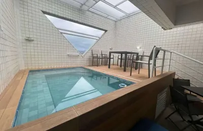 Cobertura à venda, 3 quartos, 2 suítes, 2 vagas, campo grande - santos/sp