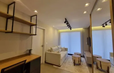 Apartamento com 1 dormitório mobiliado para alugar no boqueirão em santos