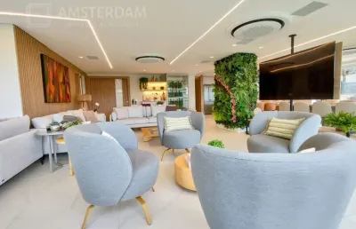 Imperdível apartamento de luxo com 5 suítes na riviera de são lourenço, bertioga-sp: 471m², 2 salas, 7 banheiros e 4 vagas!