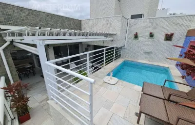 Cobertura de luxo à venda em riviera, bertioga-sp: 5 quartos, 5 suítes, 2 salas, 6 banheiros, 3 vagas de garagem.