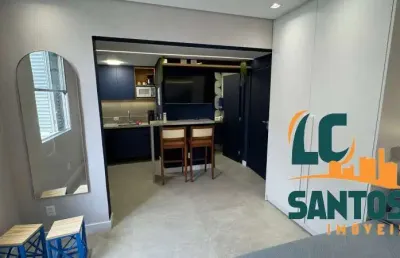 Apartamento kitnet finamente reformado na praia do josé menino, excelente oportunidade para airbnb .