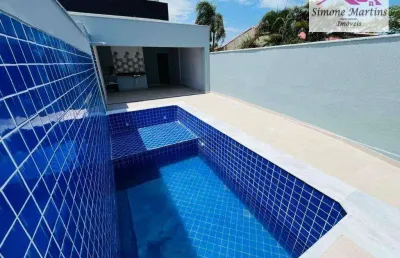 Casa lado praia com 3 quartos á venda na praia de itanhaem