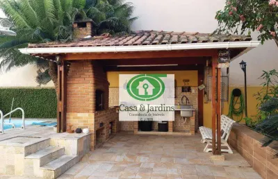 Magnifica casa 4 dormitorios + edicula e piscina - (terreno 8x50) - campo grande / santos