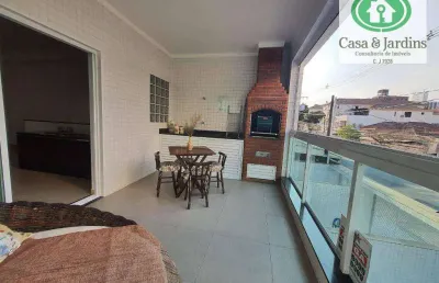 Casa sobreposta alta - 3 dormitórios (2 suites). sala c/ varanda gourmet e garagem p/ 2 carros - embaré, santos/sp