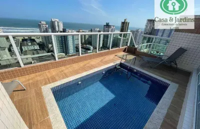 Cobertura com 4 dormitórios à venda, 235 m² por r$ 3.500.000,00 - vila guilhermina - praia grande/sp