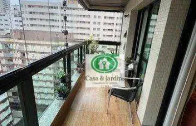 Frente ao mar - apartamento 3 dormitórios locação 110 m² -  pompéia - santos/sp