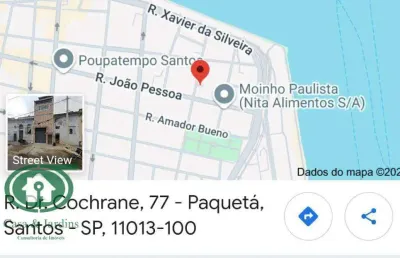 Terreno comercial à venda na Rua Doutor Cochrane, 77, Paquetá, Santos