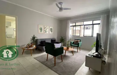 Apartamento mobiliado 1 dormitório para alugar, 67 m² - aparecida - santos/sp