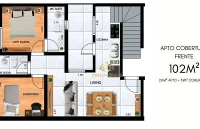 Cobertura com 2 dormitórios à venda, 102 m² por r$ 450.000,00 - vila linda - santo andré/sp