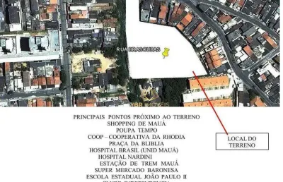 Terreno à venda, 6573 m² por r$ 10.000.000 - vila bocaina - mauá/sp
