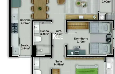 Apartamento com 2 quartos à venda na rua pascoal simone, --, coqueiros, florianópolis por r$ 890.758