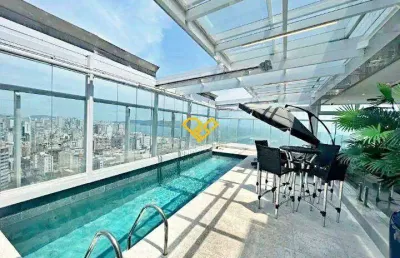 Cobertura triplex 4 quartos para locação em santos - sp