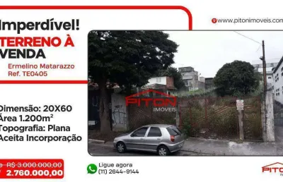 Terreno comercial à venda na Rua Martinho de Sousa, 94, Ermelino Matarazzo, São Paulo