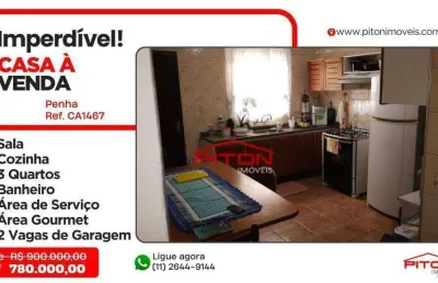 Casa com 3 quartos à venda na Rua Doutor João Augusto de Assunção, 207, Penha, São Paulo