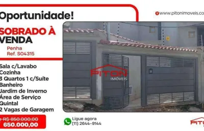 Casa com 3 quartos à venda na Rua Mirandinha, 403, Penha, São Paulo