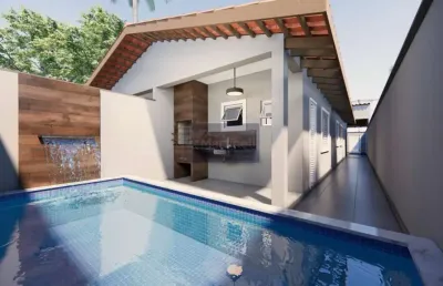 Casa à venda em itanhaém-sp, bairro nossa sra do sion: 2 quartos, 1 suíte, 1 sala, 3 banheiros, 2 vagas, 62m². imperdível!