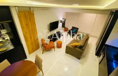 Apartamento mobiliado à venda no condomínio trix tamboré housing em santana de parnaíba - sp