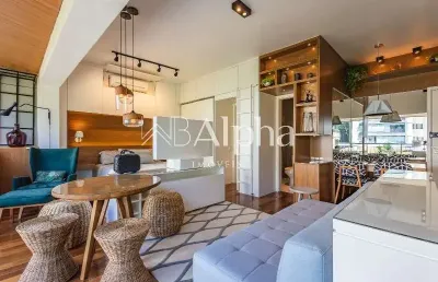 Studio mobiliado para locação no condomínio trix tamboré housing no tamboré - sp
