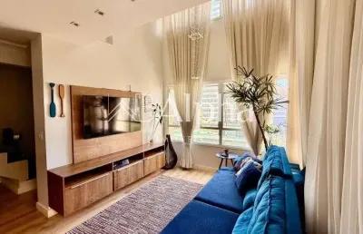 Apartamento duplex mobiliado para locação e venda no condomínio alpha park em alphaville - sp