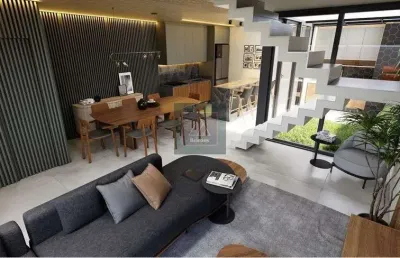 Sobrado em condomínio - 120m² + 40m² de terraço. 3 quartos com 1 suíte. 1 vaga. entrega julho/25.